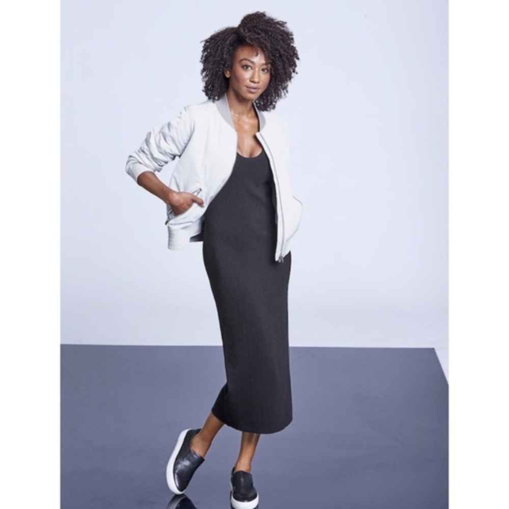 Athleta river rib midi merino wool dress